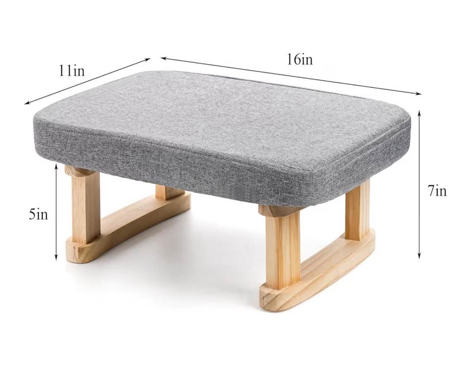 Lawei Small Footstool Ottoman, Rectangle Fabric Foot Stool