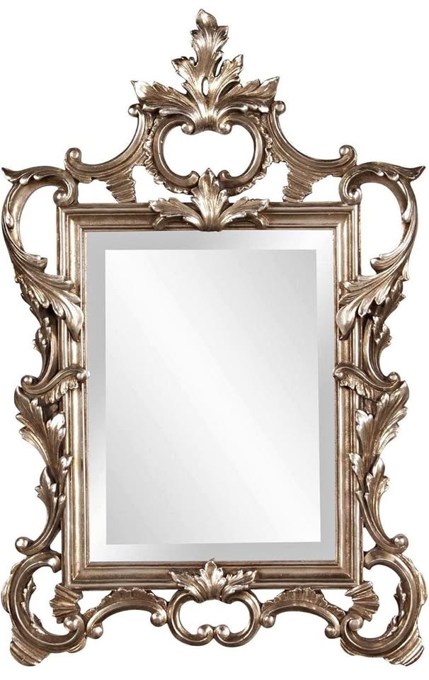 Howard Elliott Ornate Mirror: Champagne with Silver Leaf