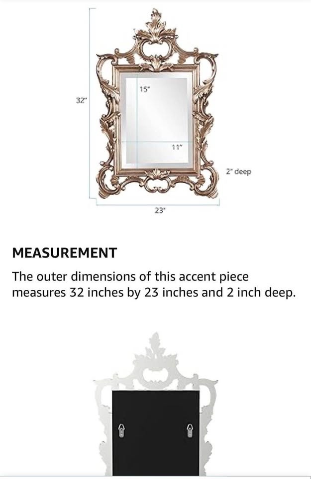 Howard Elliott Ornate Mirror: Champagne with Silver Leaf - photo 5