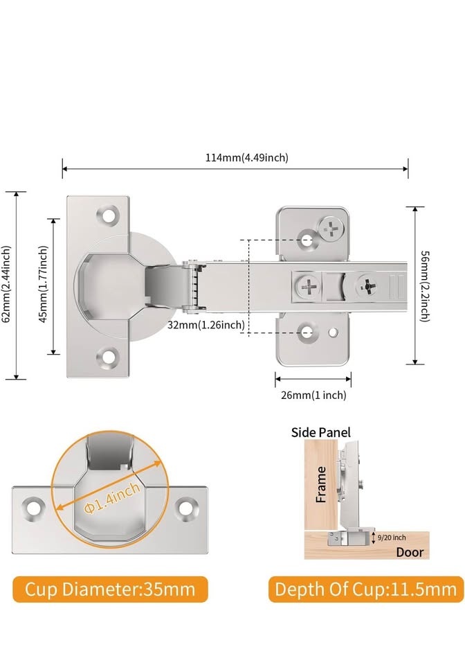 Chibery 10 Pack Soft Close Hinges - photo 2