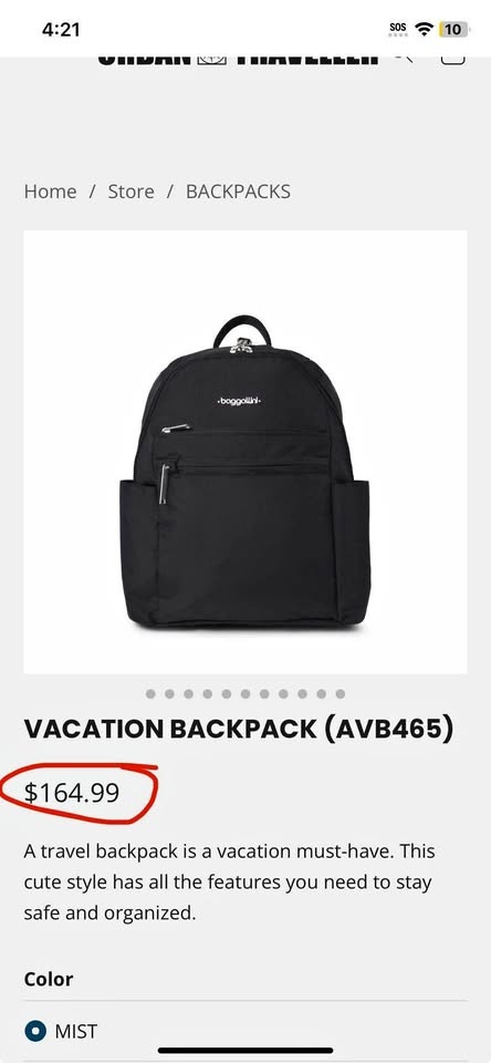 Brand new Black Anti-theft Vacation Travel and School Backpack w