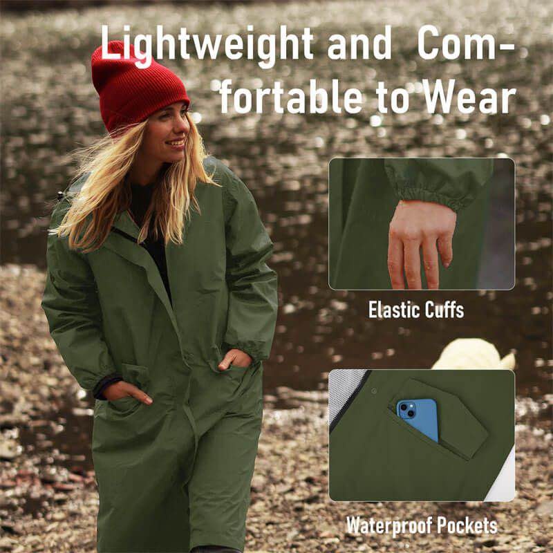 Brand new women’s long waterproof rain coat with hood - photo 2