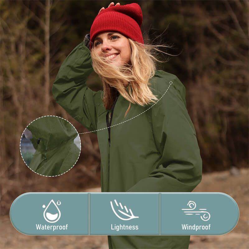 Brand new women’s long waterproof rain coat with hood - photo 3