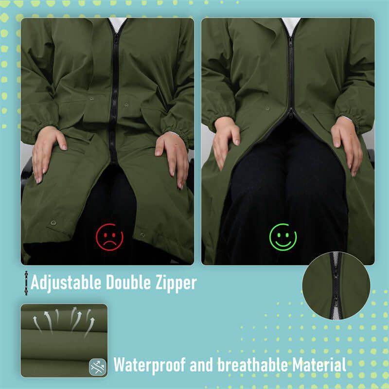 Brand new women’s long waterproof rain coat with hood - photo 4