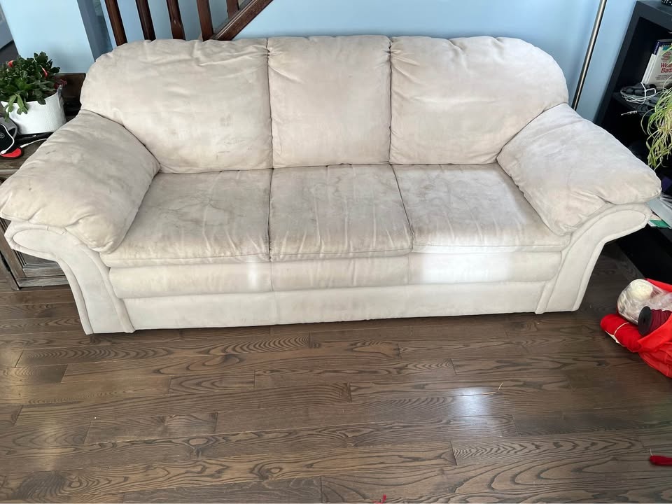 Free beige sofa, armchair, and sectional for pickup - photo 3