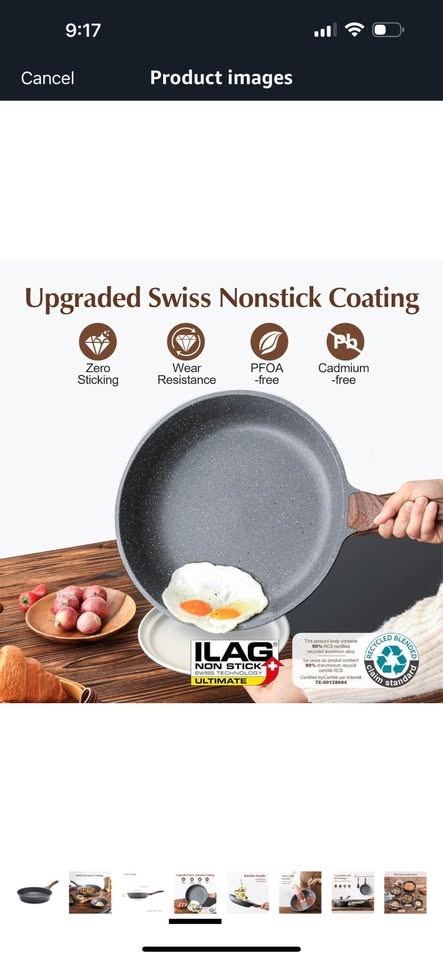 SENSARTE Nonstick Frying Pan Skillet with Lid 24cm - photo 2