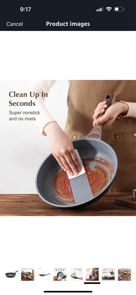 SENSARTE Nonstick Frying Pan Skillet with Lid 24cm - photo 4