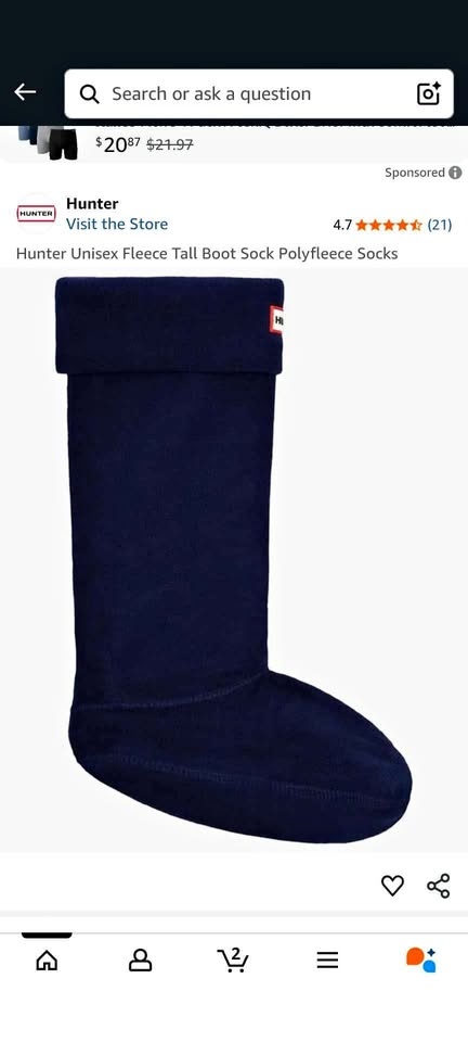 Hunter Boot Socks Size Medium