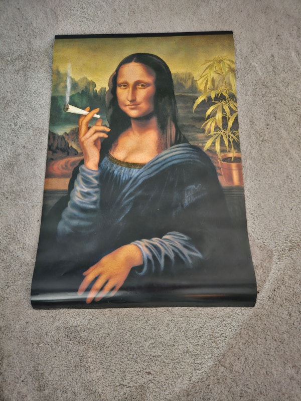 Mona Lisa Funny Novelty Pot Smoking Print Poster 24"x36"