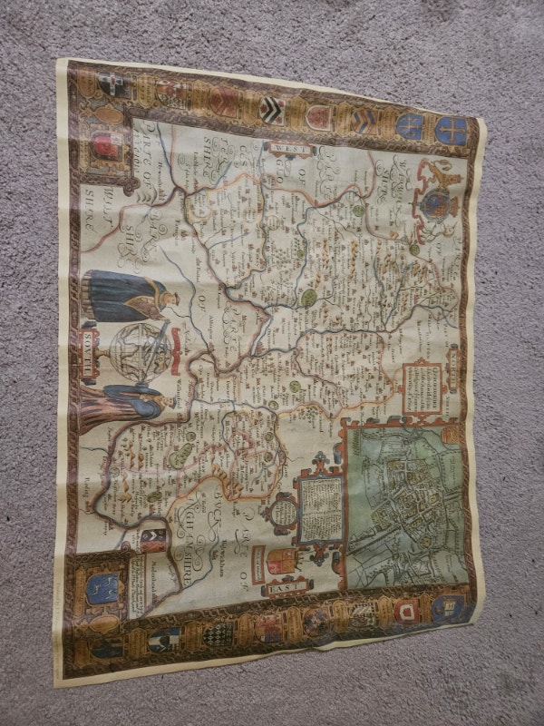 1626 John Speed Map of Oxfordshire England Poster Print 26x19.5