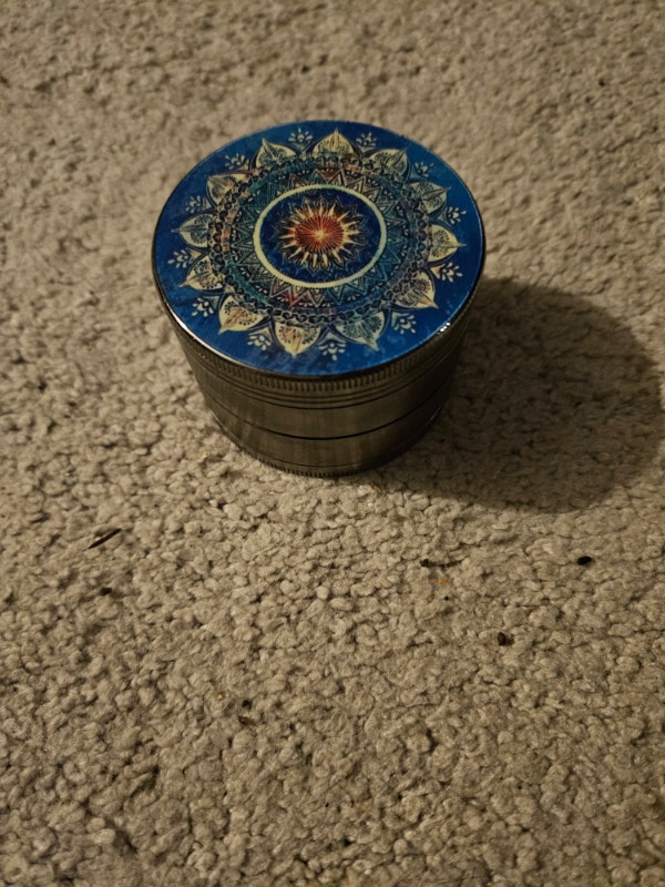 NEW IN BOX Blue 2.5" Titanium Grinder, Blue Mandala, 4 Pieces