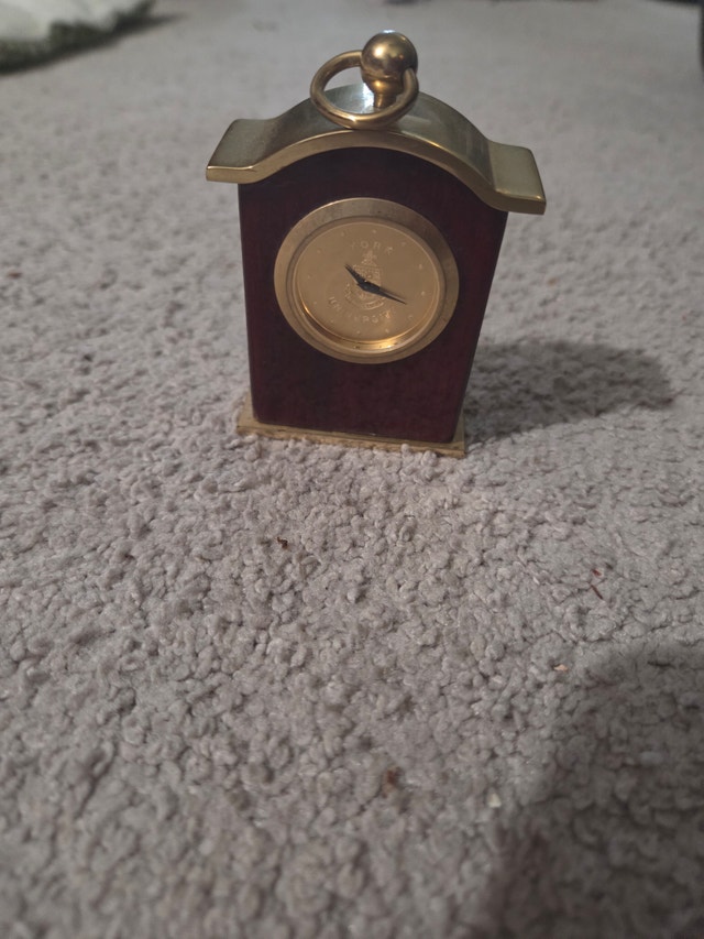 Vintage York U. Toronto Barometer Desk Clock, Brass, 3x2", 100g - photo 2