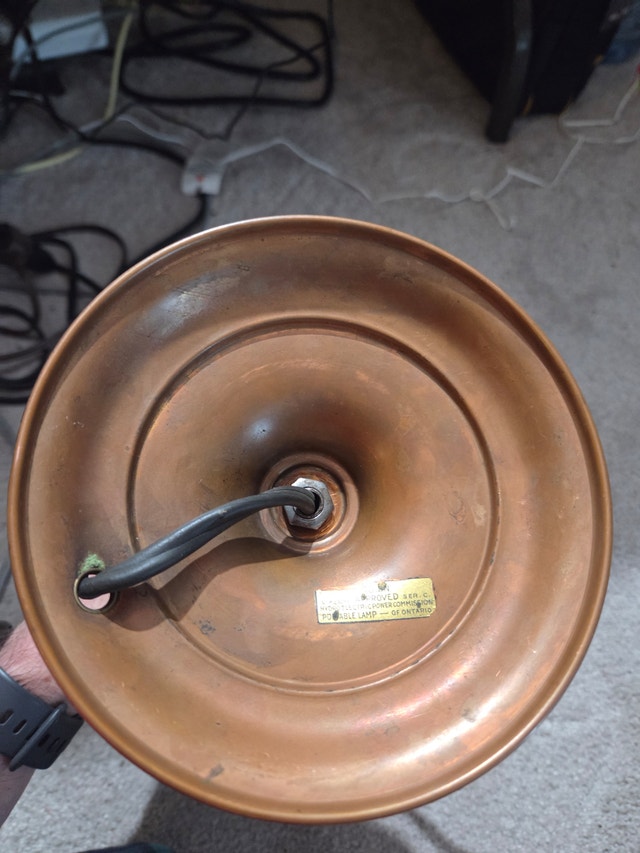Vintage MCM GE Portaball Copper Lantern / Table Lamp, 13" VGC - photo 3