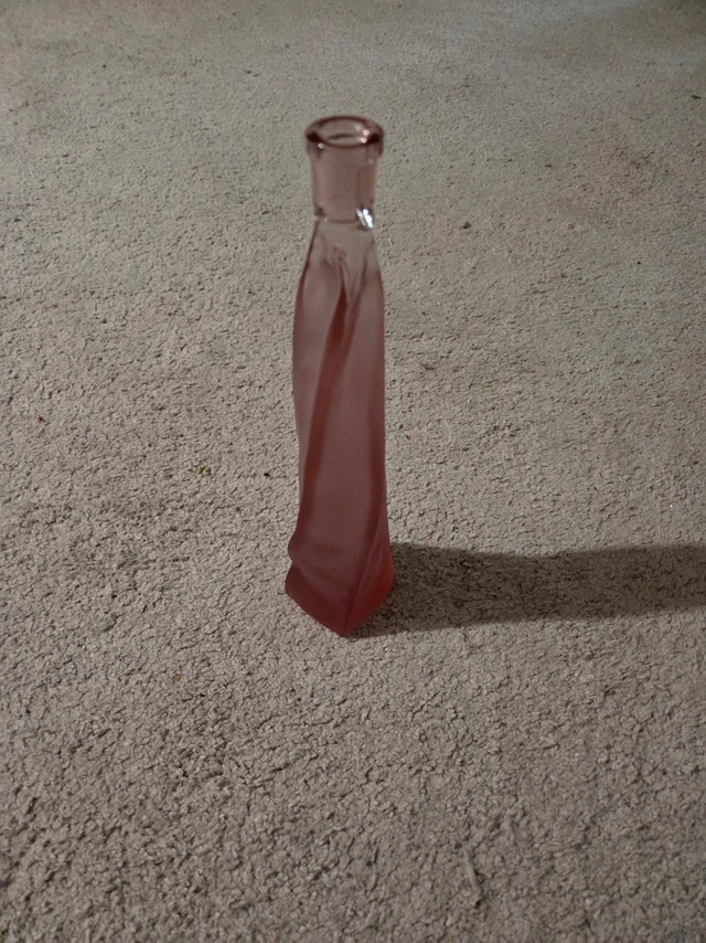 Vintage 10" Murano Pink Satin Glass Genie Bottle Decanter, MCM