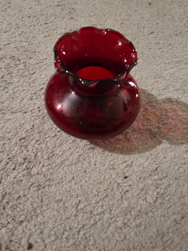 Vintage 1930s Anchor Hocking Royal Ruby Red Bud Vase
