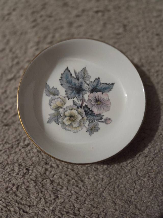 Vintage Royal Worcester Woodland Pin Dish / Ring Tray