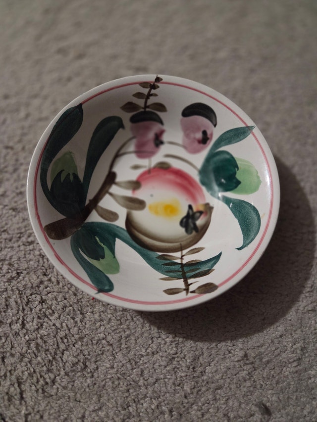 Vintage 1950s-60s Hand-Painted Chinese Ironstone Bowl 6"