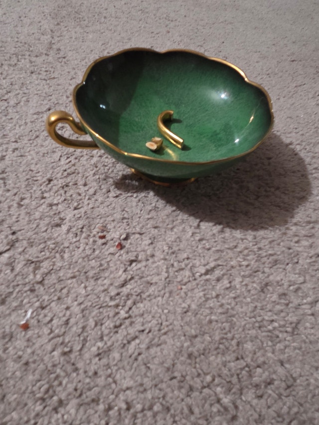 Vintage 1930s Carlton Ware Candy Dish 5" Vert Royale Green