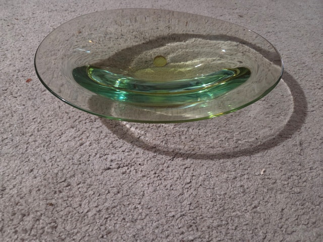 Authentic Murano Sommerso Glass Bowl, Orig Label, 5.25 lb, 11.5x