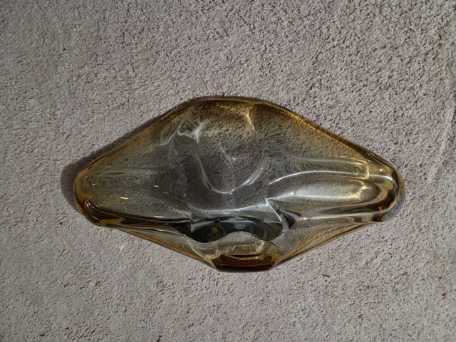 Vintage MCM Amber Glass Serving Platter/Bowl - photo 2