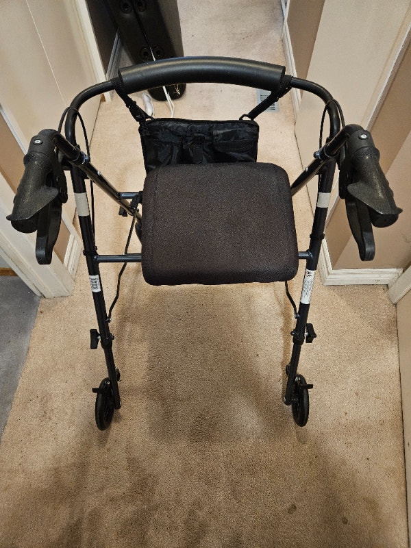 Medline Aluminum Rollator Walker w/ Seat & Storage