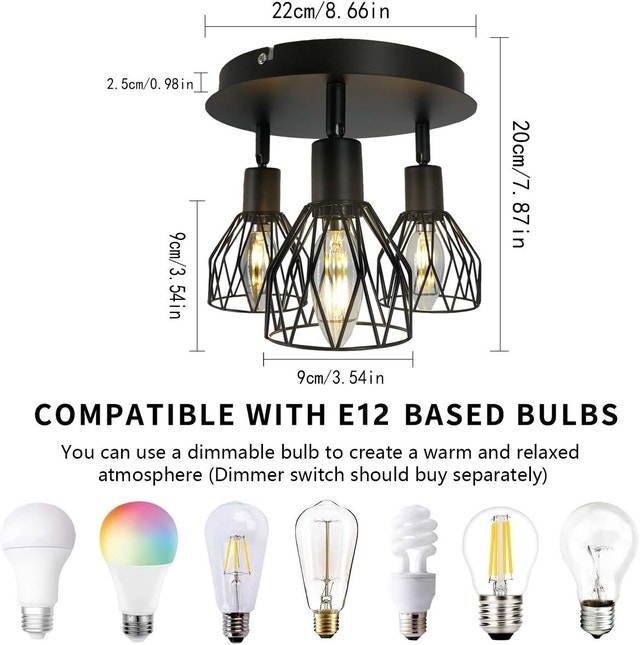 Stylish 3-Light Semi-Flush Mount Fixture (New) - photo 2