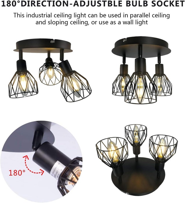 Stylish 3-Light Semi-Flush Mount Fixture (New) - photo 3