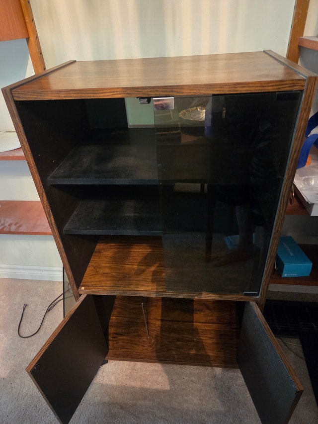 Vintage Solid Wood Stereo Cabinet, 24" x 16" x 41"