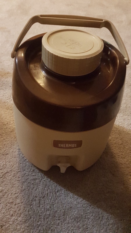 Vintage 70s Thermos Picnic Water Jug Cooler, MCM Retro Camping