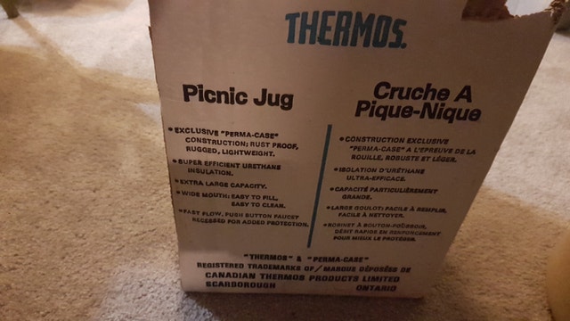 Vintage 70s Thermos Picnic Water Jug Cooler, MCM Retro Camping - photo 3
