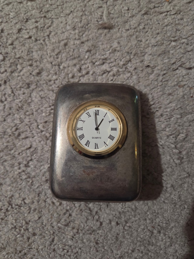 Vintage Quartz Desk Clock, Bank Ha'Poalim, Heavy 350g