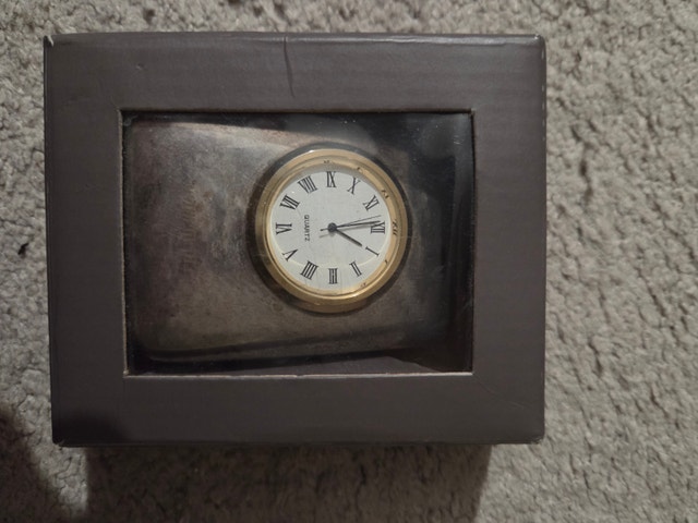 Vintage Quartz Desk Clock, Bank Ha'Poalim, Heavy 350g - photo 3