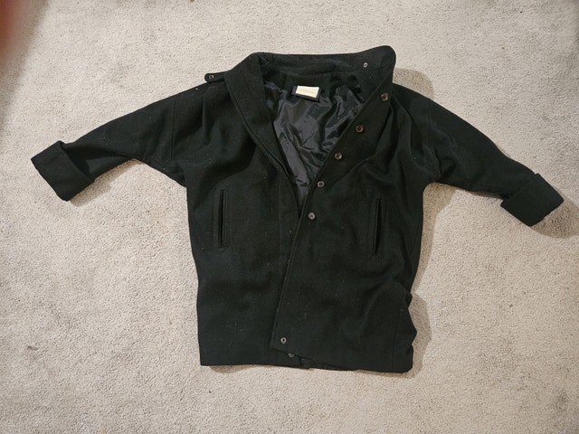 Vintage 100% Virgin Wool Long Coat, Made in Canada, Women's Sz M