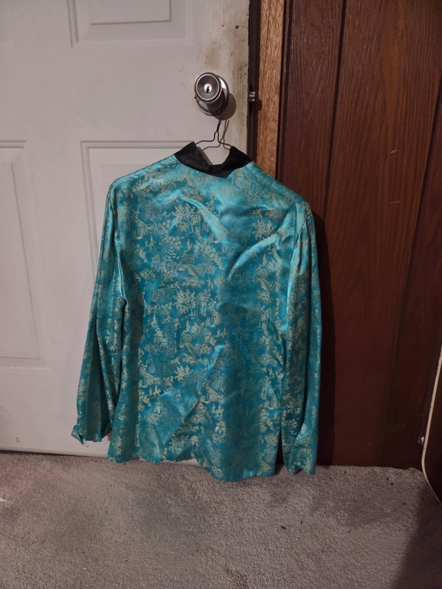 Vintage 1960s Women's Geisha Top, MCM Asian Statement Blouse - photo 2