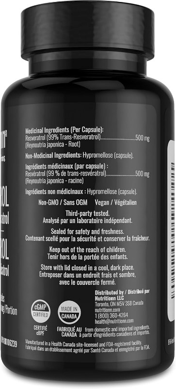 Nutritionn Resveratrol 500mg 62 Caps - New - photo 2