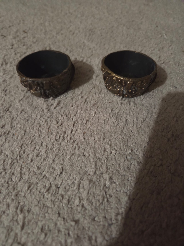 Vintage Brutalist Brass Candle Holders, MCM