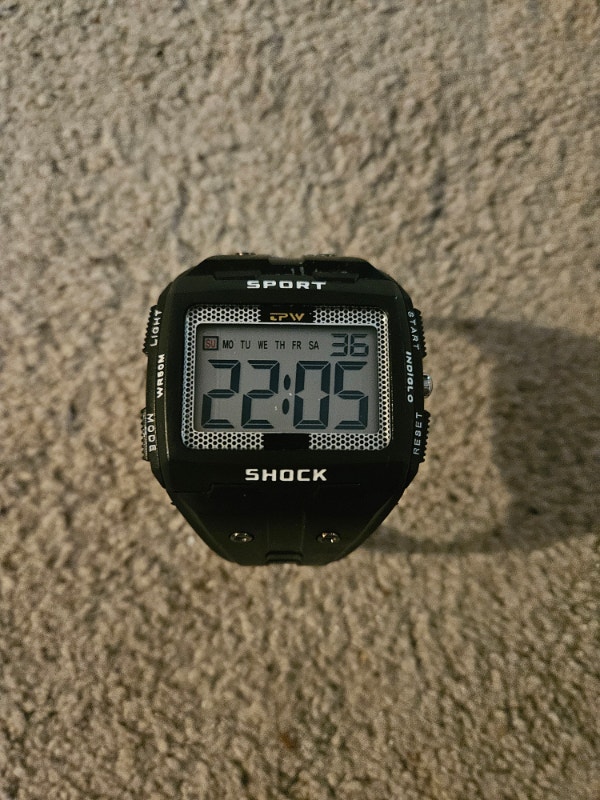 Men's TPW Digital LED Waterproof Sports Watch, Extra Large Face