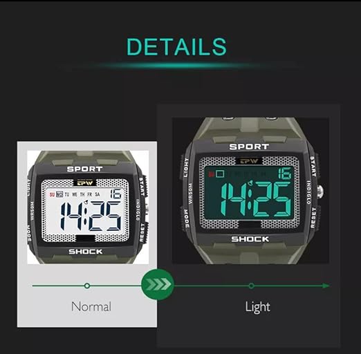 Men's TPW Digital LED Waterproof Sports Watch, Extra Large Face - photo 2