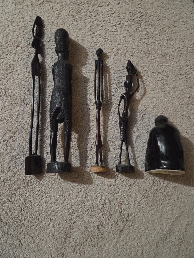 Set of 5 Vintage African Ebony Sculptures, MCM Tribal Collection - photo 2