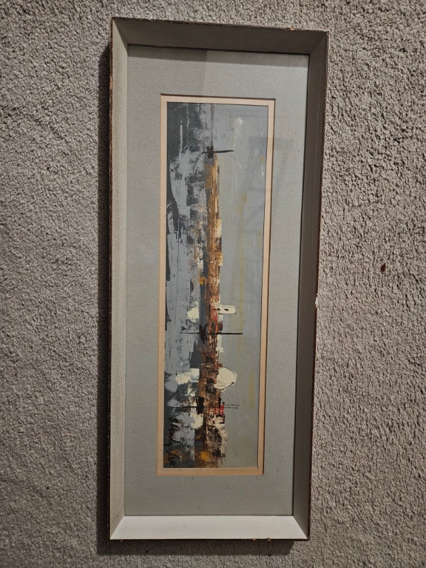 Vintage Shaul Ohali Orig Signed Oil Painting, Israeli Modernist