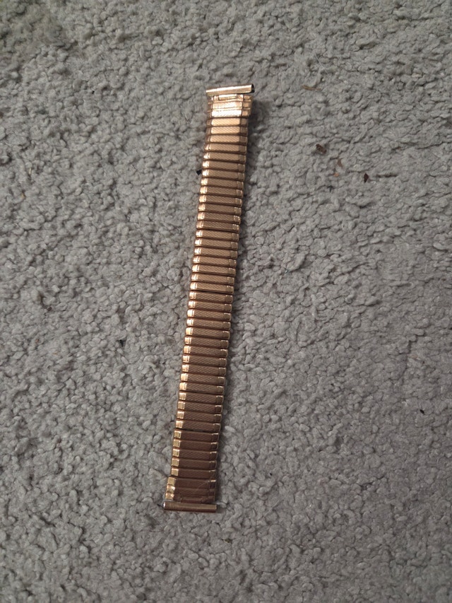 Vintage 15-Micron Gold-Plated Expansion Watch Band 6", PAT 3357