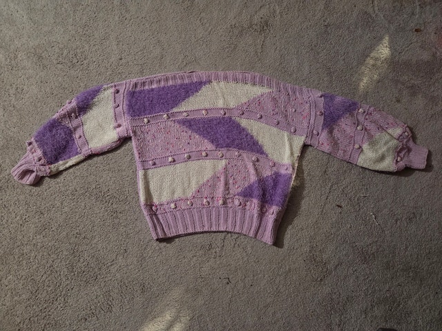 Vintage 90s Janan Hand-Knit 100% Cotton Sweater, Turkish Design