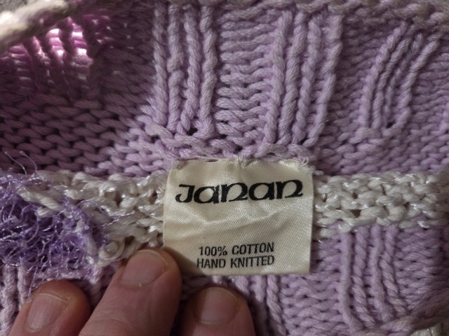 Vintage 90s Janan Hand-Knit 100% Cotton Sweater, Turkish Design - photo 3