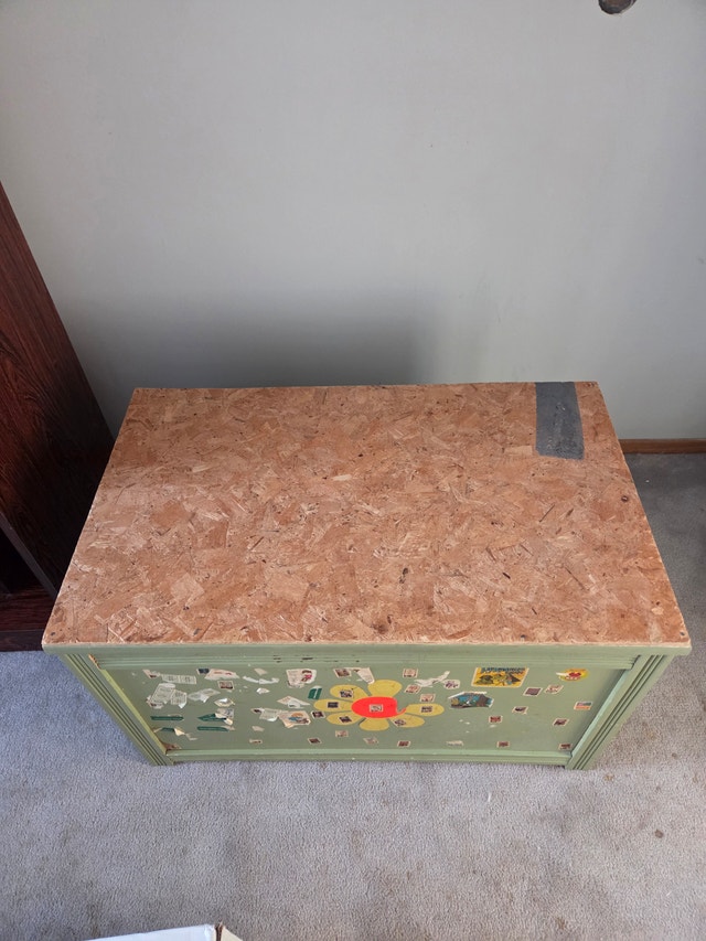 Large Vintage Wooden Toy Chest, 30" Storage Trunk - photo 2