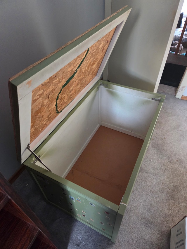 Large Vintage Wooden Toy Chest, 30" Storage Trunk - photo 3