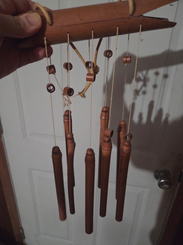 Vintage Handcrafted Bamboo Wind Chimes, Natural Soothing Sound - photo 2