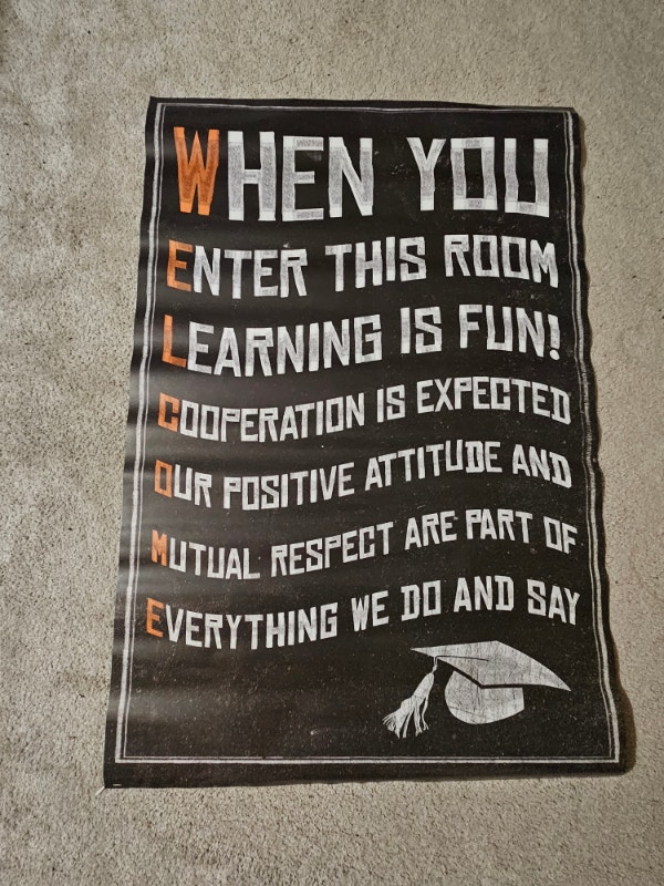 "When You Enter This Room Learning is Fun" Poster Print 24"x36"