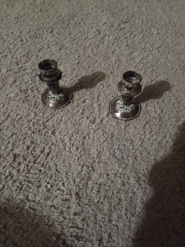 Vintage Miniature Silver-Plated Candlesticks