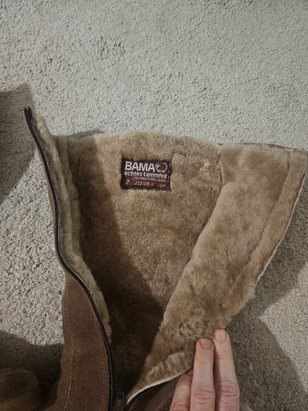 Vintage Bama Sheepskin Suede Women's Boots - Germany - Size 7 - photo 3