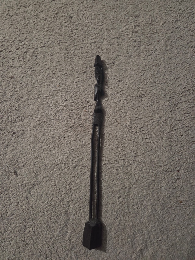 Vintage 15.5" Hand-Carved African Ebony Sculpture, Water Bearer
